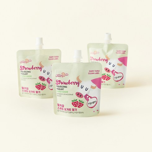 밀키요 스퀴징 요거트 딸기, 120ml, 3개입, 1개