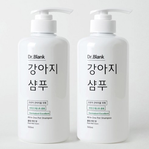 닥터블랭크 강아지 저자극 샴푸 플럼레인향, 500ml, 1개입, 2개
