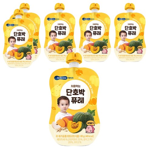 베베쿡 처음먹는 단호박 퓨레, 80g, 6개