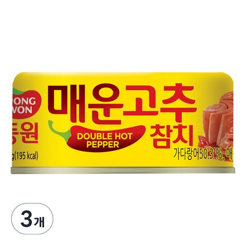 동원 매운 고추참치 통조림, 150g, 3개