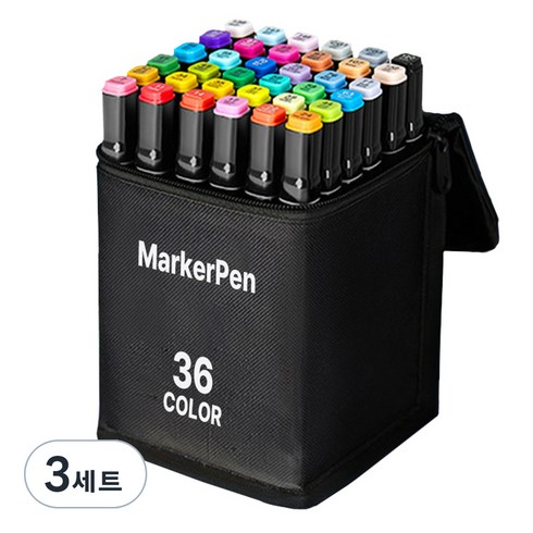 다다 디자인 드로잉 마커펜 천케이스, 36색, 3세트