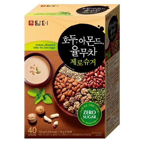 담터 호두 아몬드 율무차 제로슈거, 18g, 40개입, 1개