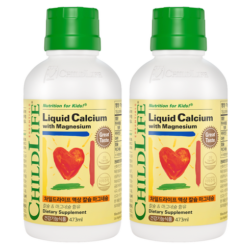 차일드라이프 액상 칼슘 마그네슘 오렌지맛, 473ml, 2개