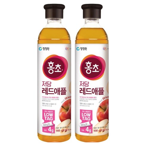 홍초 레드애플 저당, 900ml, 2개