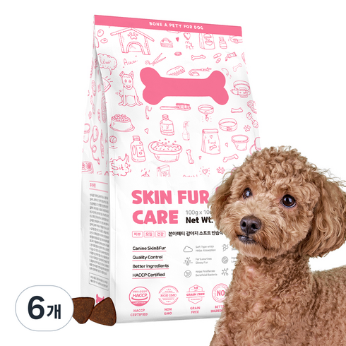 본아페티 강아지 기능성 사료, 피부/피모+알러지, 1kg, 6개
