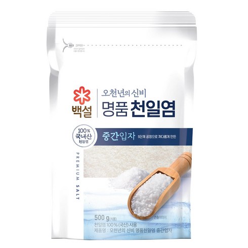 백설 오천년의 신비 중간입자 천일염, 500g, 1개