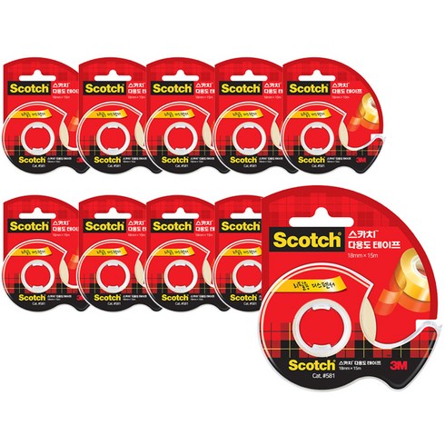 스카치 다용도테이프 디스펜서 581 18mm x 15m, 10개
