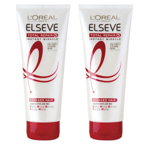 로레알파리 엘세브 토탈 리페어 5 인스턴트 미라클 헤어팩, 170ml, 2개