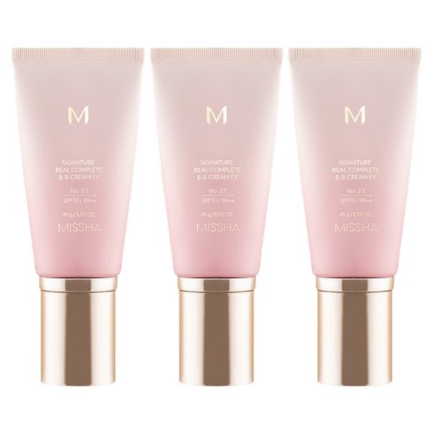 미샤 M 시그너처 리얼 컴플릿 비비크림 EX SPF30 PA++, 23호 차분한 베이지, 45g, 3개