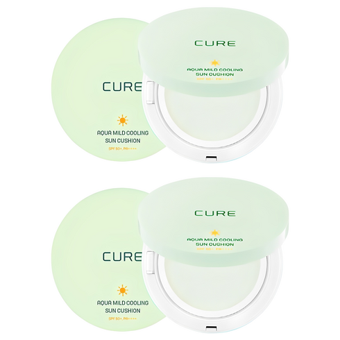 김정문알로에 아쿠아 마일드 쿨링 선쿠션 SPF50+ PA++++, 25g, 2개