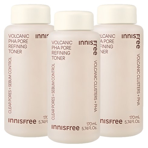 이니스프리 화산송이 파하 모공 매끈결 토너, 170ml, 3개