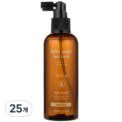 아브카 두피케어 탈모증상완화 맥주효모 헤어토닉, 200ml, 25개