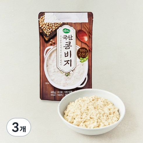 맑은물에 국산 콩비지, 400g, 3개