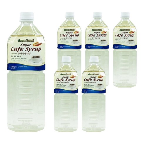 그린스위트 슈가카페시럽, 1.5L, 6개