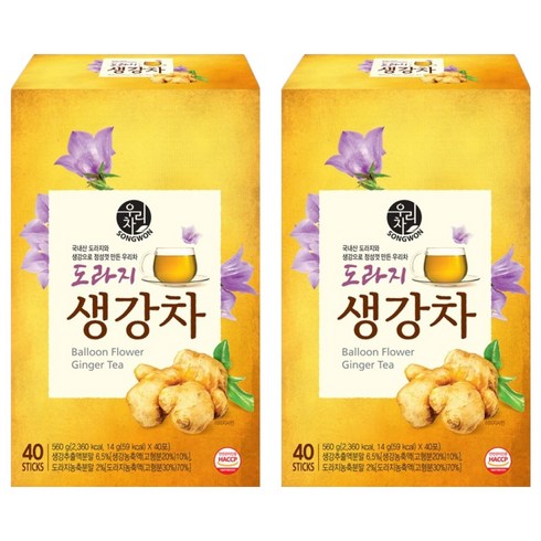우리차 도라지생강차, 14g, 40개입, 2개