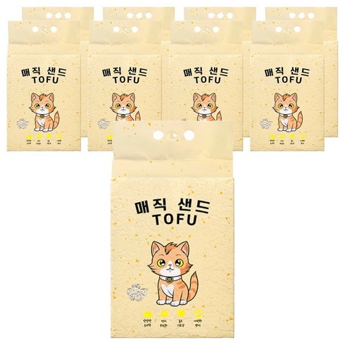 메디펫 응고형 매직 고양이 두부모래 가는입자, 10L, 9개, 무향