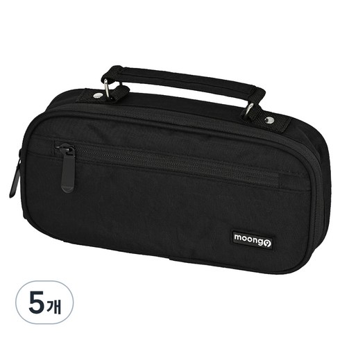 뭉구 손잡이 펜파우치, 블랙, 5개