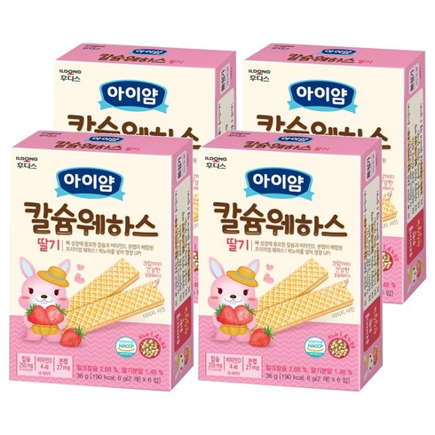 아이얌 칼슘웨하스, 딸기, 36g, 4개