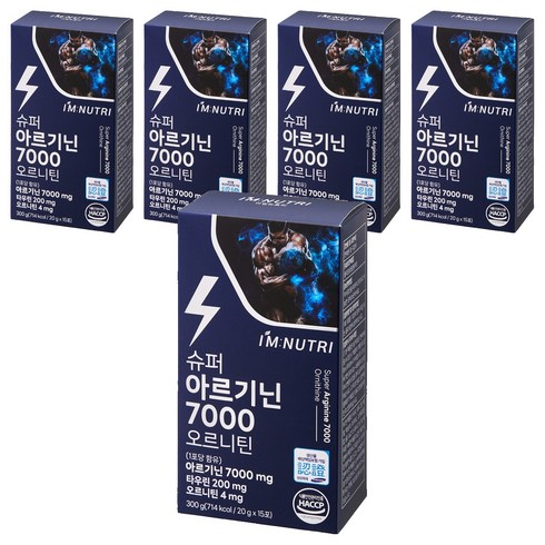 아임뉴트리 슈퍼 아르기닌 7000 오르니틴 레몬맛 액상스틱 15p, 5개, 300ml