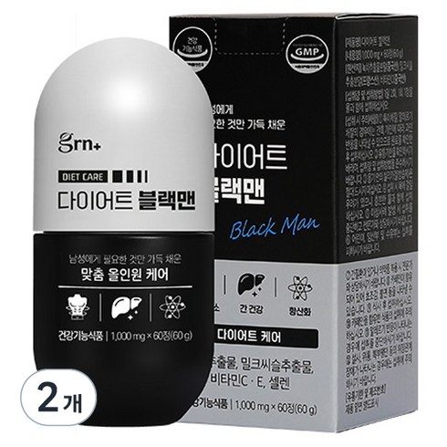 GRN 다이어트 블랙맨 60g, 60정, 2개