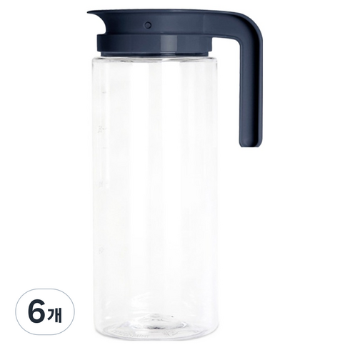 코멕스 트라이탄 원형 물병, 차콜, 1.7L, 6개