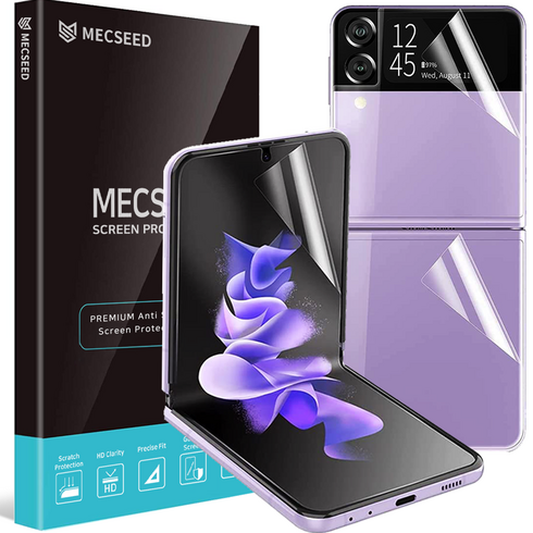 MECSEED 6DNF 풀커버 자가복원 하이브리드 유리하드코팅 강화 휴대폰 액정보호필름 내부 2p + 외부 2p + 후면 2p 세트, 1세트