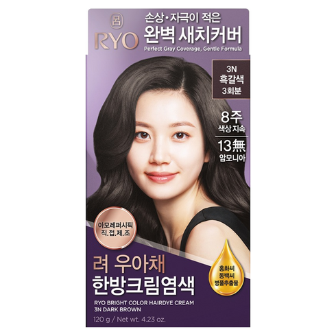 려 우아채 멋내기 새치크림, 3N흑갈색, 1개