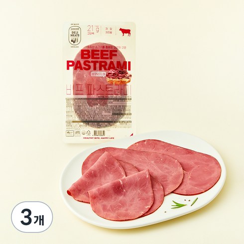 존쿡델리미트 비프 파스트라미, 100g, 3개