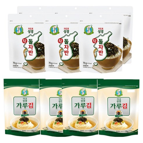 지도표성경 참돌자반 70g x 3p + 재래식 가루김 70g x 2p, 2세트