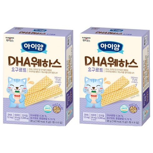 아이얌 DHA 웨하스, 요구르트, 36g, 2개
