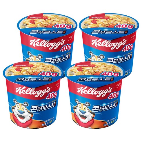 켈로그 콘푸로스트 컵 시리얼, 30g, 4개