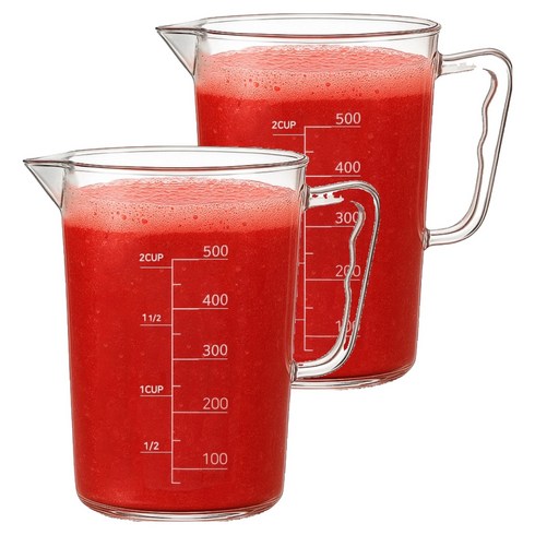 리빙메이커 업소용 PC비커 가벼운 워터포트 물 피쳐 계량컵, 투명, 500ml, 2개