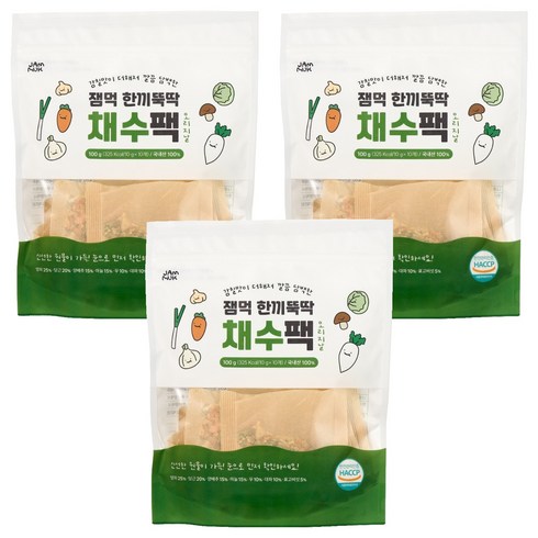 잼먹 채수팩 10p, 오리지널, 100g, 3개