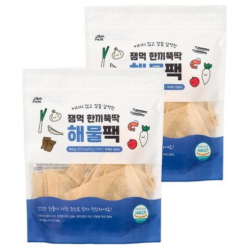 잼먹 이유식 해물팩 아기 육수팩 10p, 100g, 2개