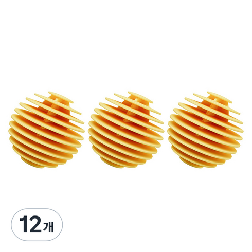 킹스로드 깔끔한 세척 세탁볼 라지, 옐로우, 12개