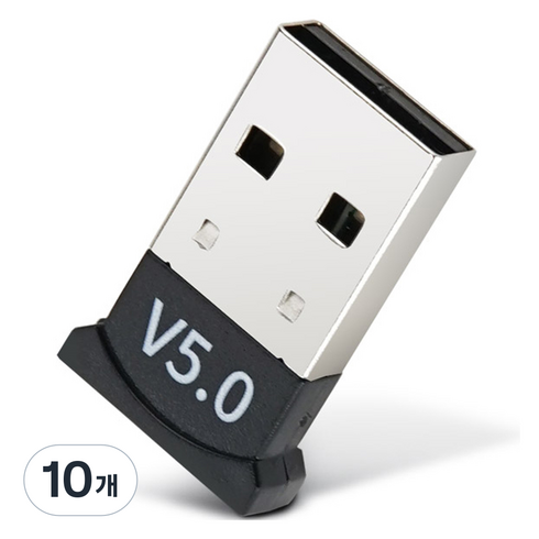 컴스 USB 블루투스 v5.0 무선 동글 듀얼모드 10m 지원, IH505, 블랙, 10개