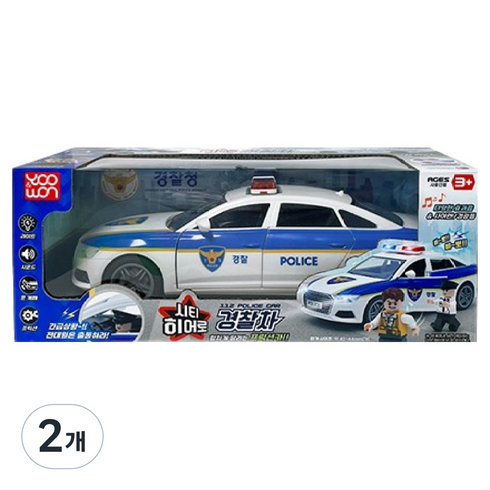 유앤원 시티히어로 경찰차 후렉션 시리즈 작동완구, 혼합색상, 2개