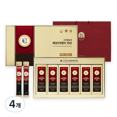 풍년보감 6년근 고려홍삼정 에브리데이100 60포 세트 + 쇼핑백, 900g, 4세트