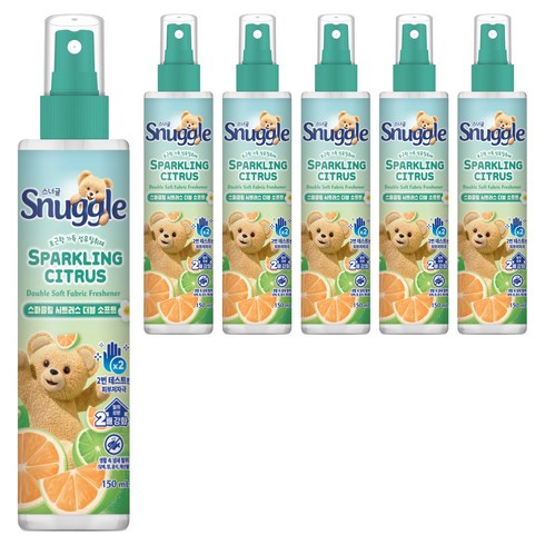 스너글 스파클링 시트러스 더블 소프트 섬유탈취제 본품, 150ml, 6개