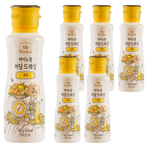 마이노멀 저당 저칼로리 드레싱 유자, 280g, 6개