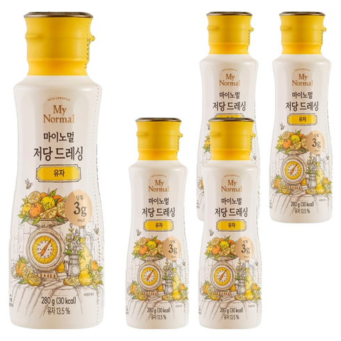 마이노멀 저당 저칼로리 드레싱 유자, 280g, 5개