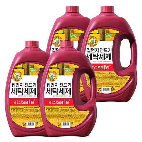 아토세이프 집먼지 진드기 세탁 액상세제 본품, 2.5L, 4개
