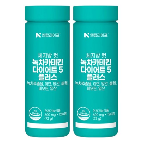 엔탑라이프 체지방 컷 녹차카테킨 다이어트5 플러스, 120정, 2개