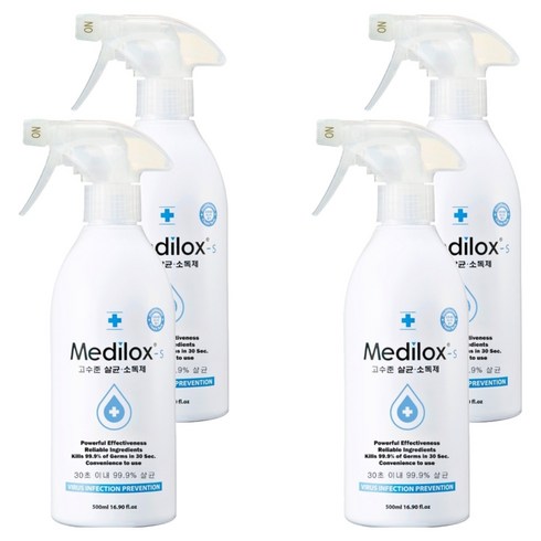 메디록스 S 일반용 고수준 살균 소독 스프레이, 500ml, 4개