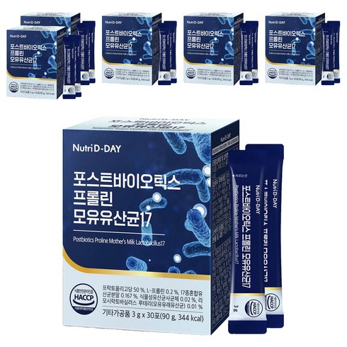 뉴트리디데이 포스트바이오틱스 프롤린 모유유산균17 30p, 90g, 6개