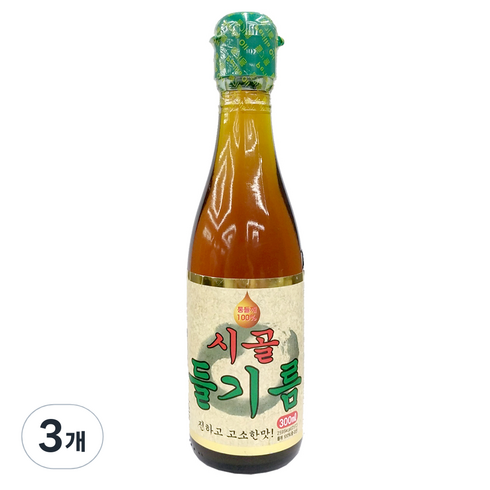 시골김 시골 들기름, 3개, 300ml