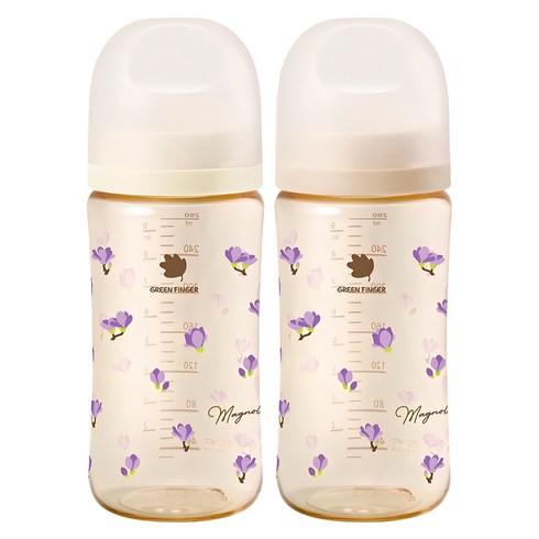 베베그로우 젖병 트윈팩, 목련꽃, 280ml, 1세트