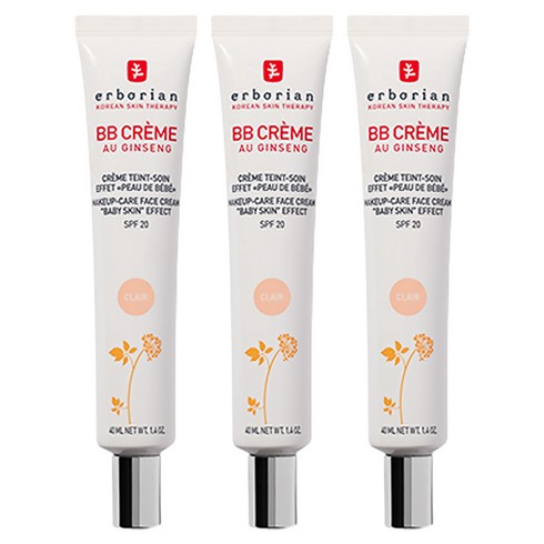 에르보리앙 BB 크림 SPF20, 클레어, 40ml, 3개