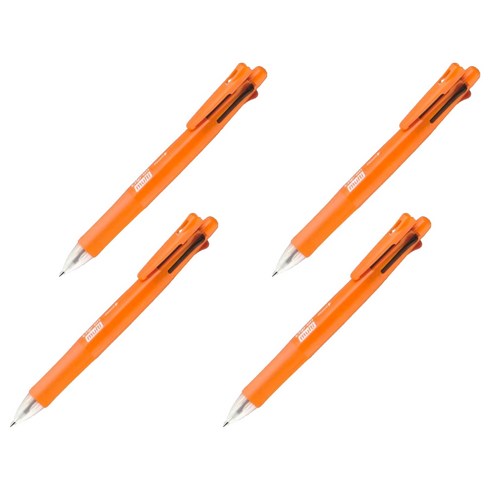 클립온멀티 다색펜 B4SA1, 파워풀오렌지, 4개