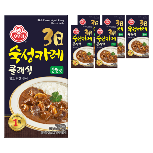 오뚜기 3일 숙성카레 클래식 고형 순한맛, 200g, 6개